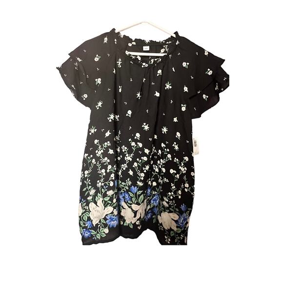 Old Navy Tops - Old Navy Women's Short Sleeve Floral Print Blouse Sz L